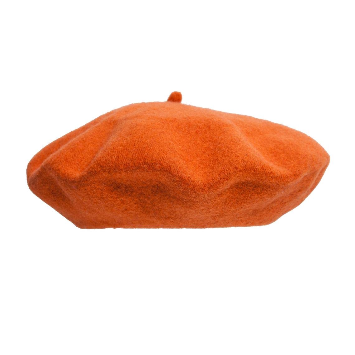 Women French Wool Beret Hats - Solid Color Classic Beanie Winter Cap